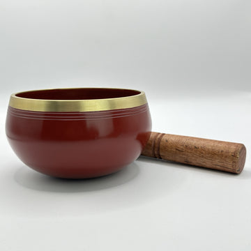 Tibetská zpívající mísa s paličkou meditace - 12 cm hnědá - 680 g